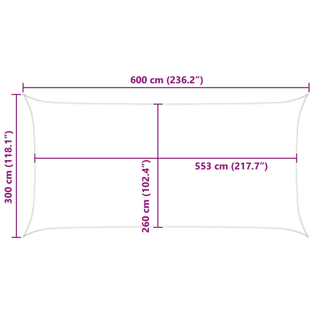 Sonnensegel Blau und Weiß 6 x 3 m 100 % Polyester Oxford