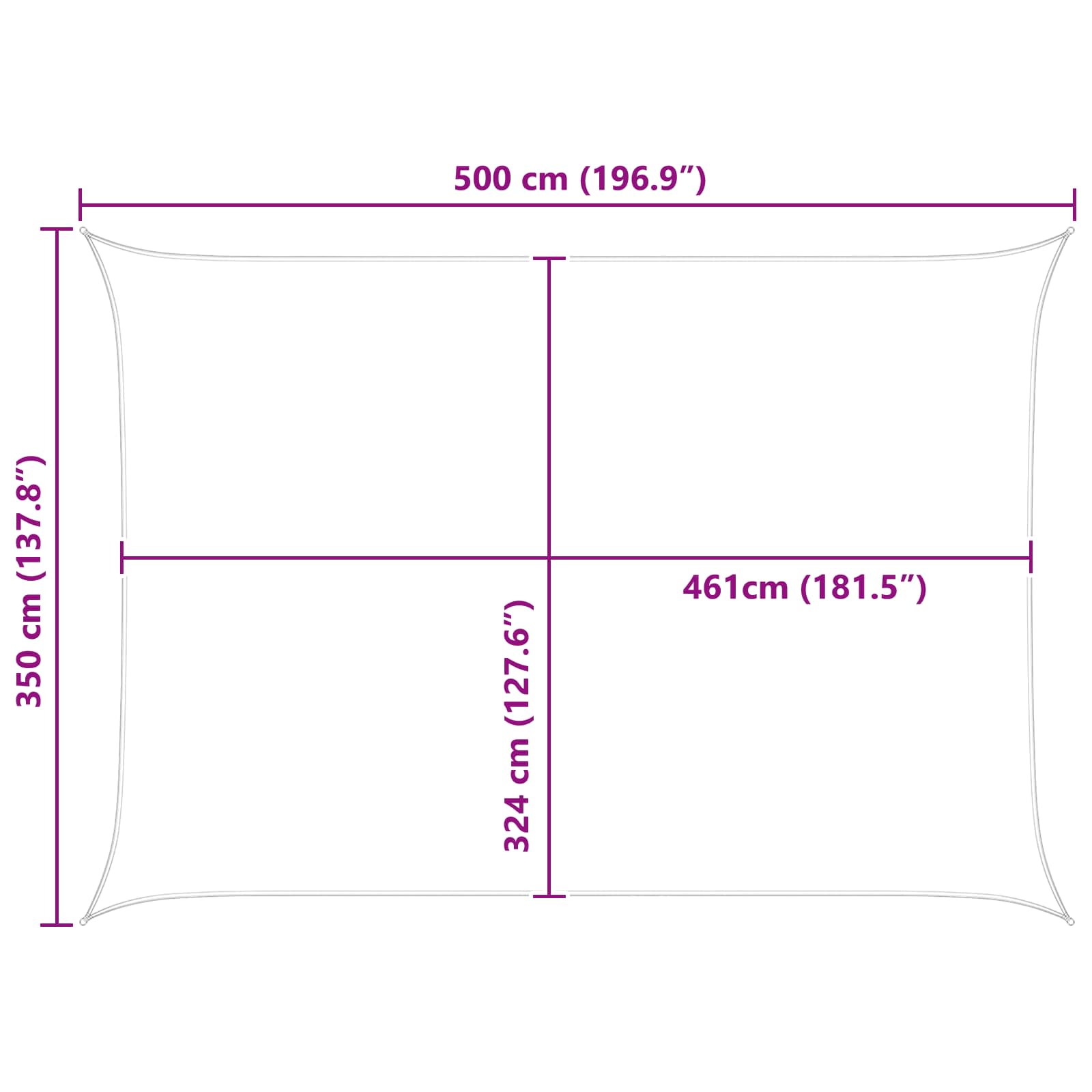 Sonnensegel Blau und Weiß 5 x 3,5 m 100 % Polyester Oxford