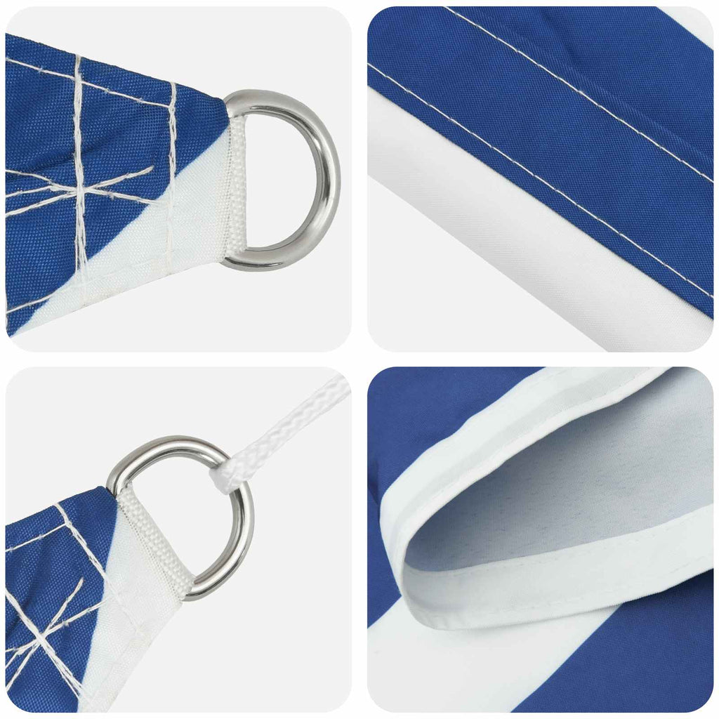 Sonnensegel Blau und Weiß 6 x 5 m 100 % Polyester Oxford