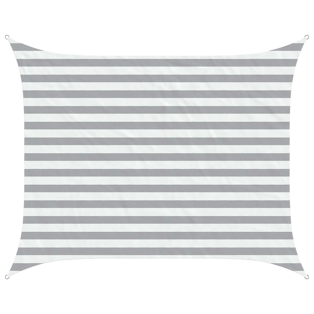 Sonnensegel Hellgrau und Weiß 2 x 2,5 m 100 % Polyester Oxford
