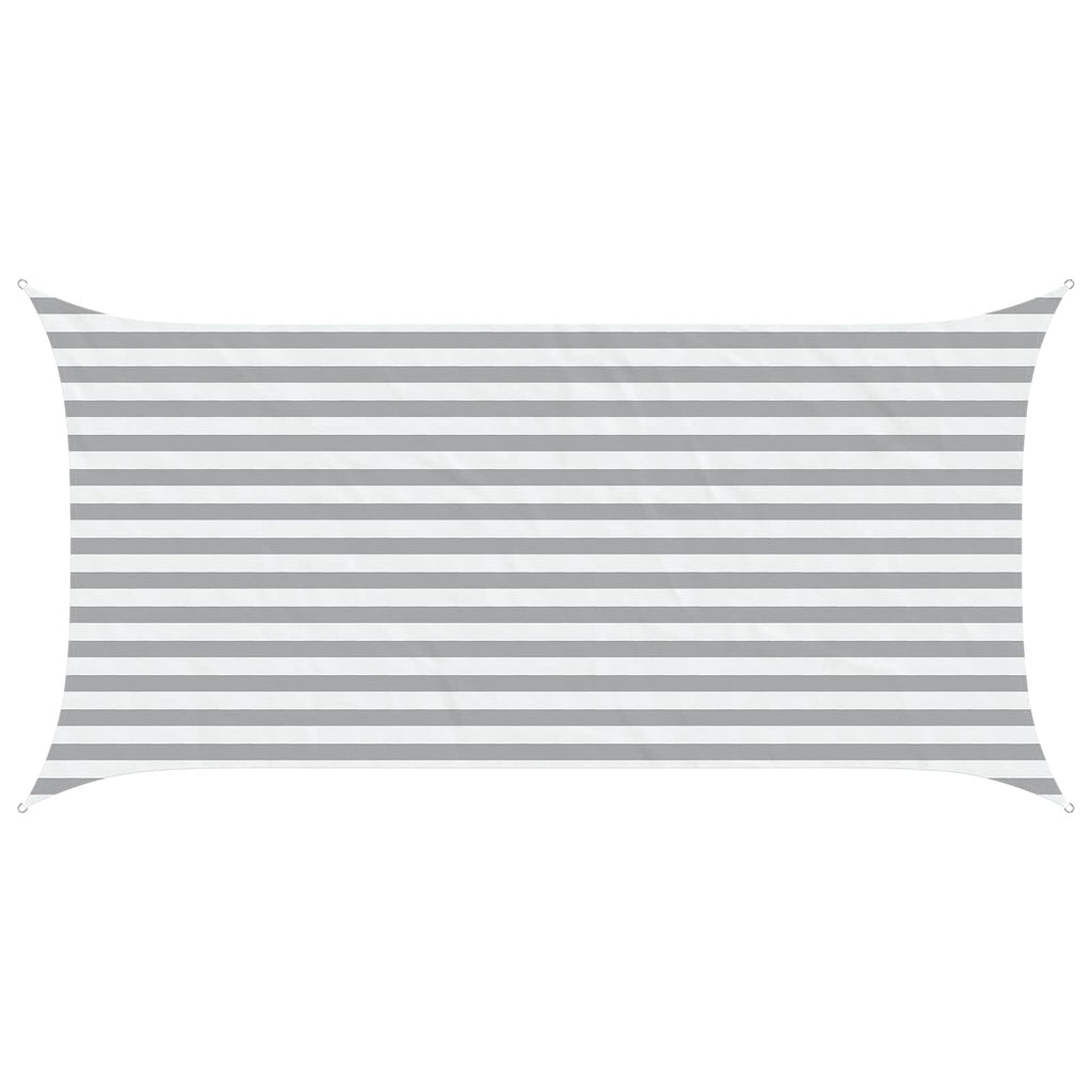 Sonnensegel Hellgrau und Weiß 4 x 2 m 100 % Polyester Oxford