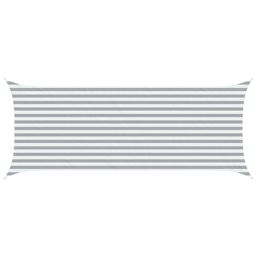 Sonnensegel Hellgrau und Weiß 5 x 2 m 100 % Polyester Oxford