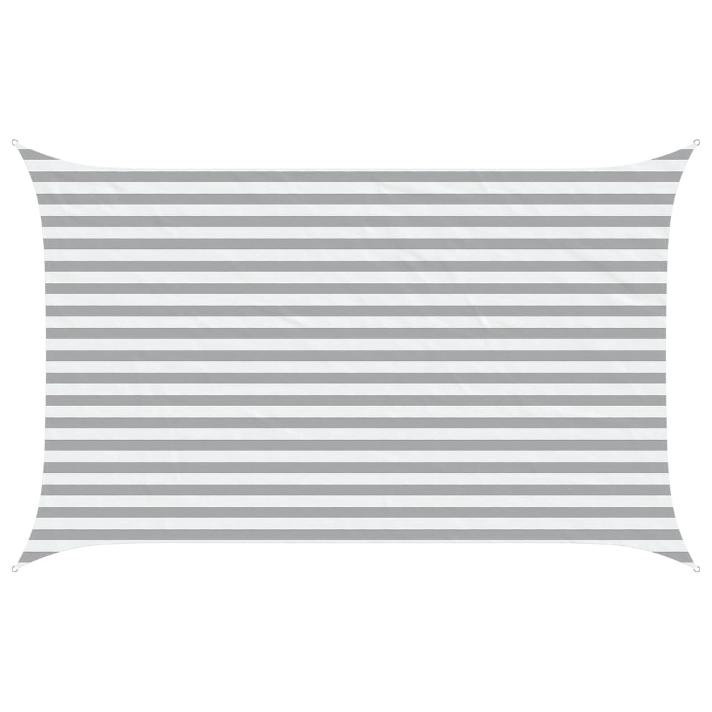 Sonnensegel Hellgrau und Weiß 4 x 2,5 m 100 % Polyester Oxford
