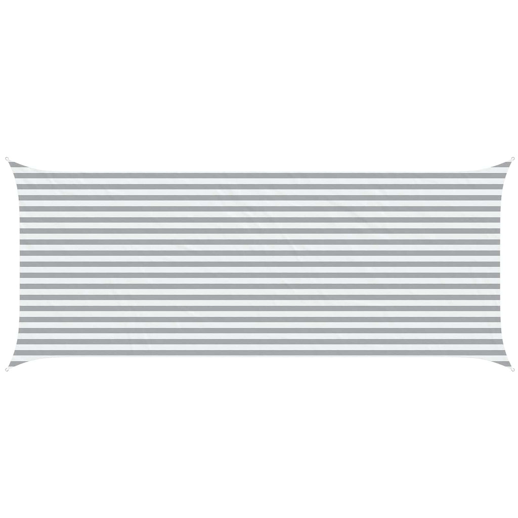 Sonnensegel Hellgrau und Weiß 6 x 2,5 m 100 % Polyester Oxford