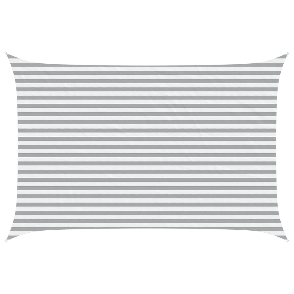 Sonnensegel Hellgrau und Weiß 4,5 × 3 m 100 % Polyester Oxford
