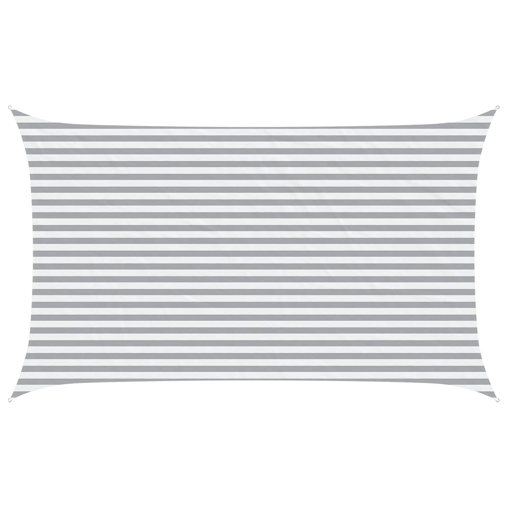 Sonnensegel Hellgrau und Weiß 5 x 3 m 100 % Polyester Oxford