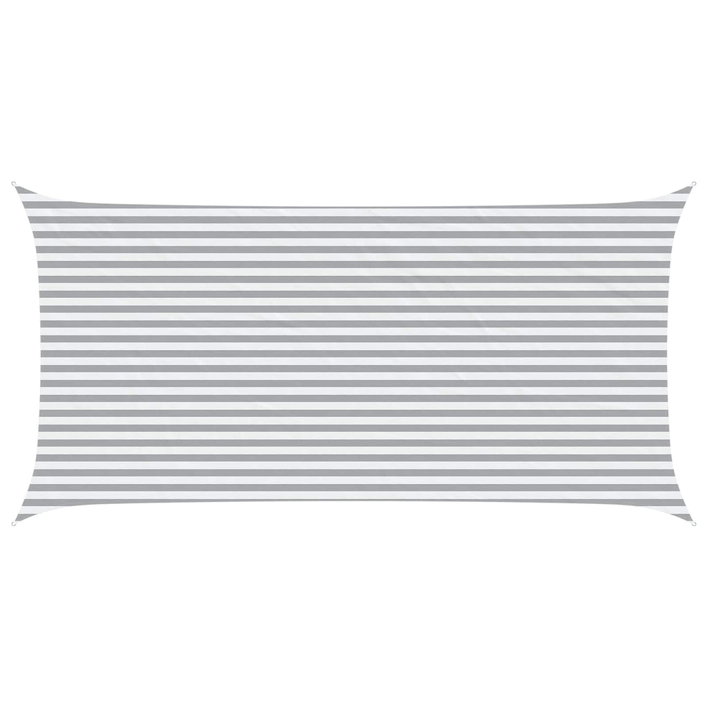Sonnensegel Hellgrau und Weiß 6 x 3 m 100 % Polyester Oxford