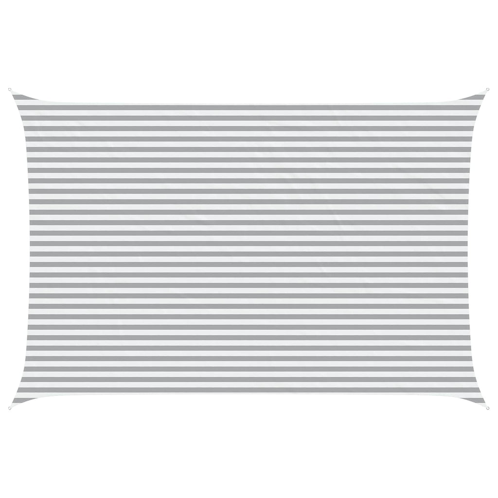 Sonnensegel Hellgrau und Weiß 6 x 4 m 100 % Polyester Oxford