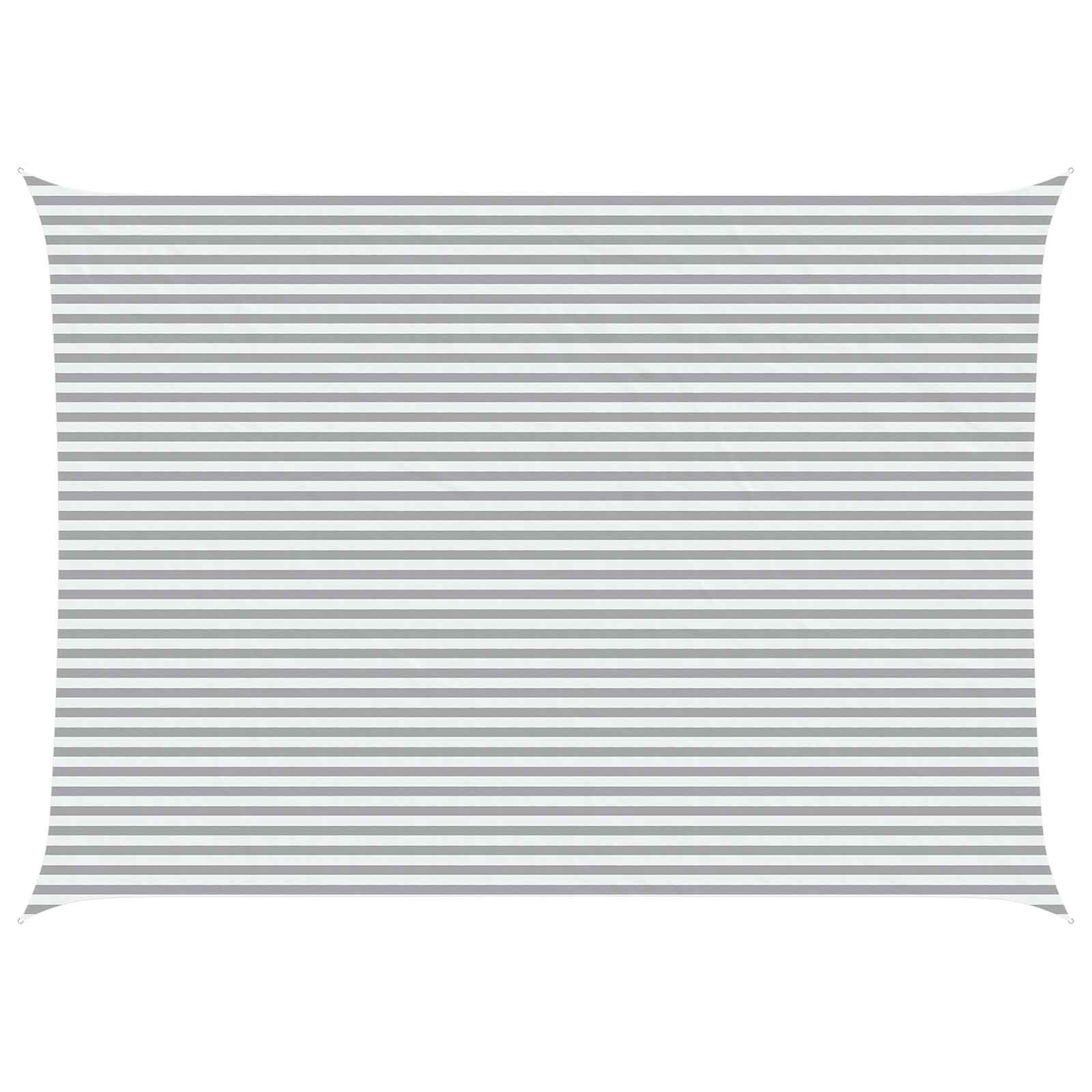 Sonnensegel Hellgrau und Weiß 7 x 5 m 100 % Polyester Oxford