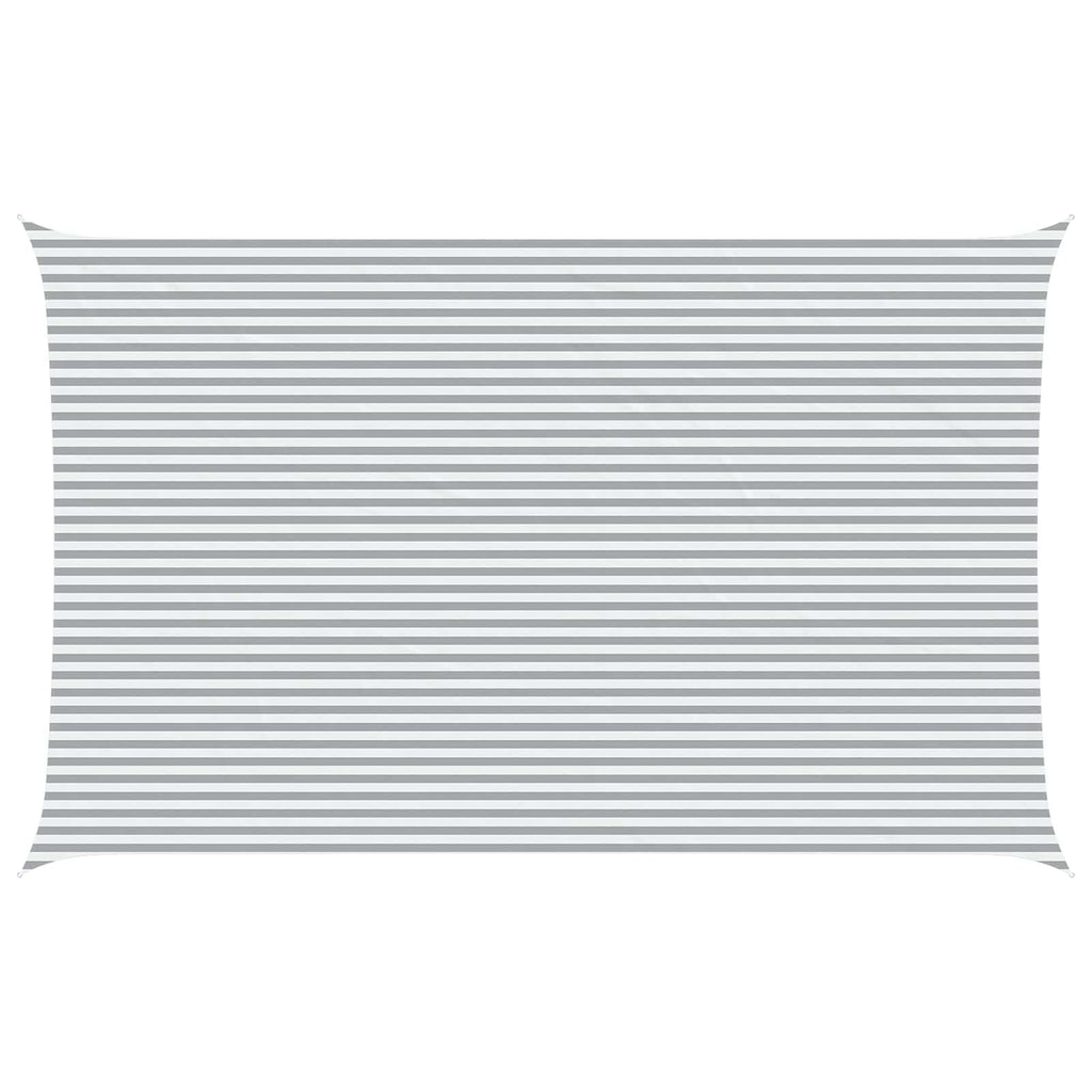 Sonnensegel Hellgrau und Weiß 8 x 5 m 100 % Polyester Oxford