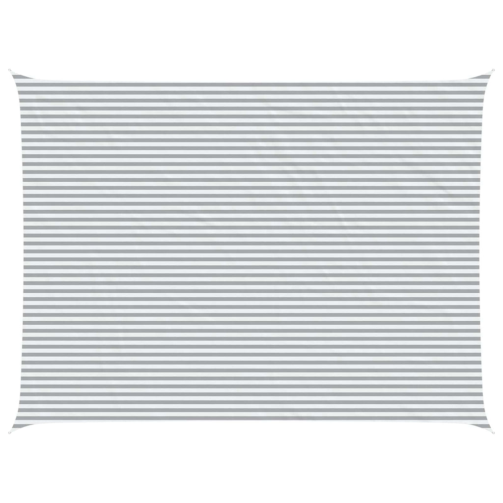 Sonnensegel Hellgrau und Weiß 8 x 6 m 100 % Polyester Oxford