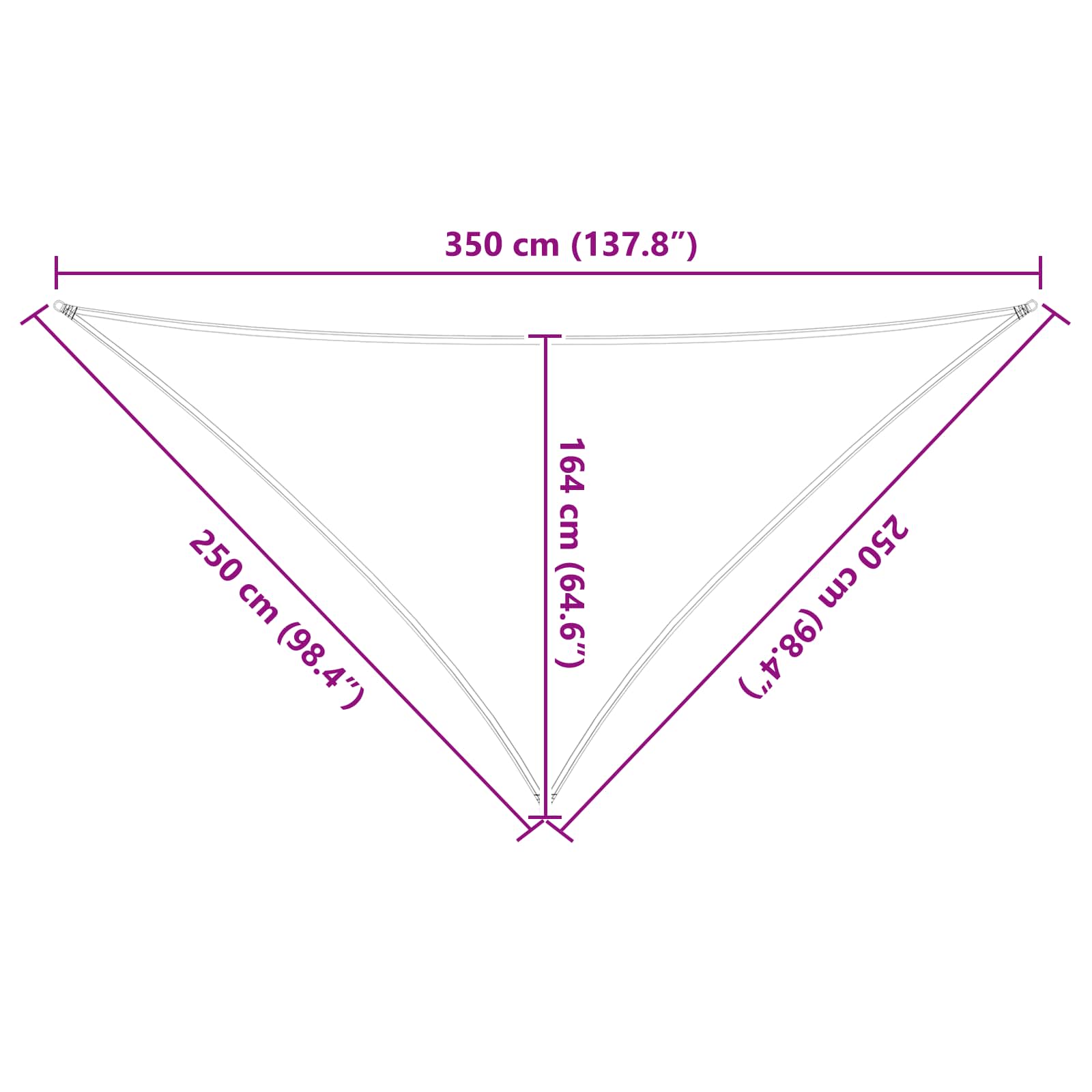 Sonnensegel Blau und Weiß 2,5 x 2,5 x 3,5 m