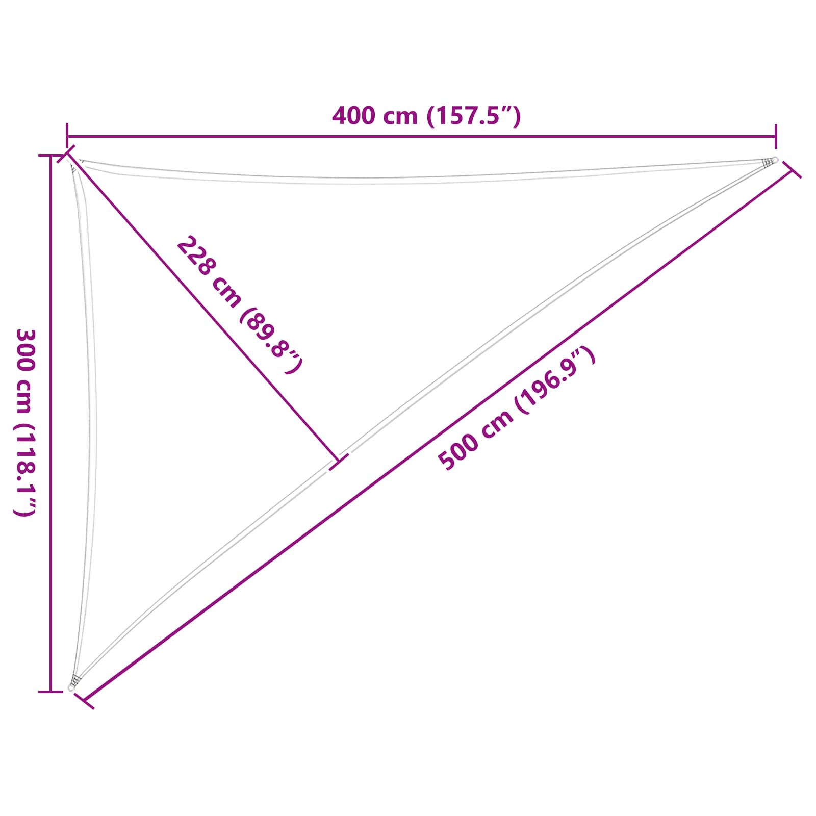 Sonnensegel Hellgrau und Weiß 3 x 4 x 5 m