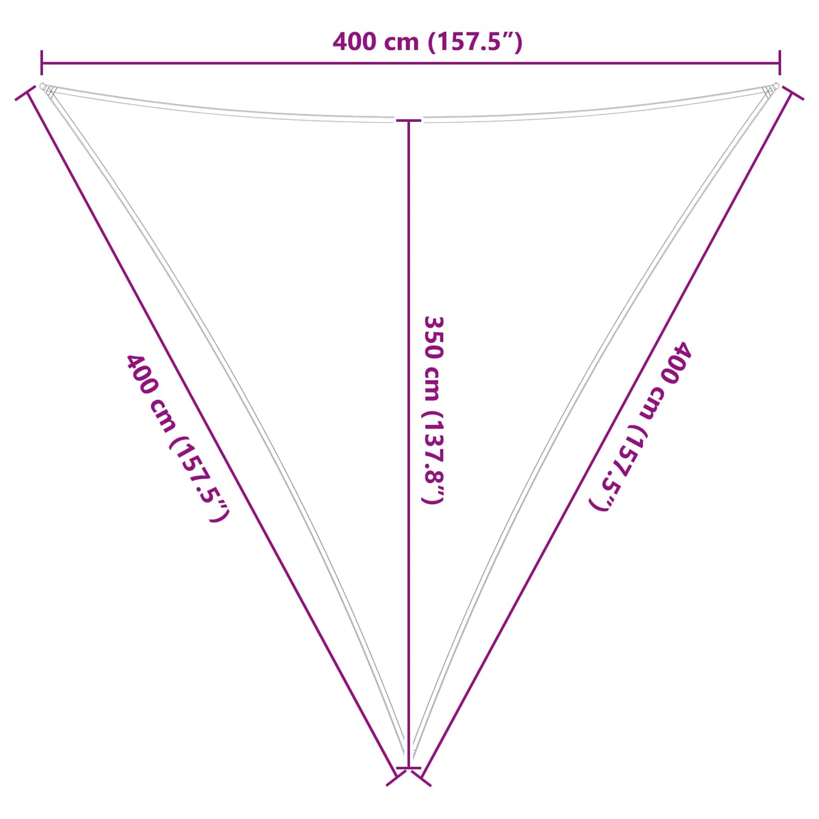Sonnensegel Hellgrau und Weiß 4 x 4 x 4 m