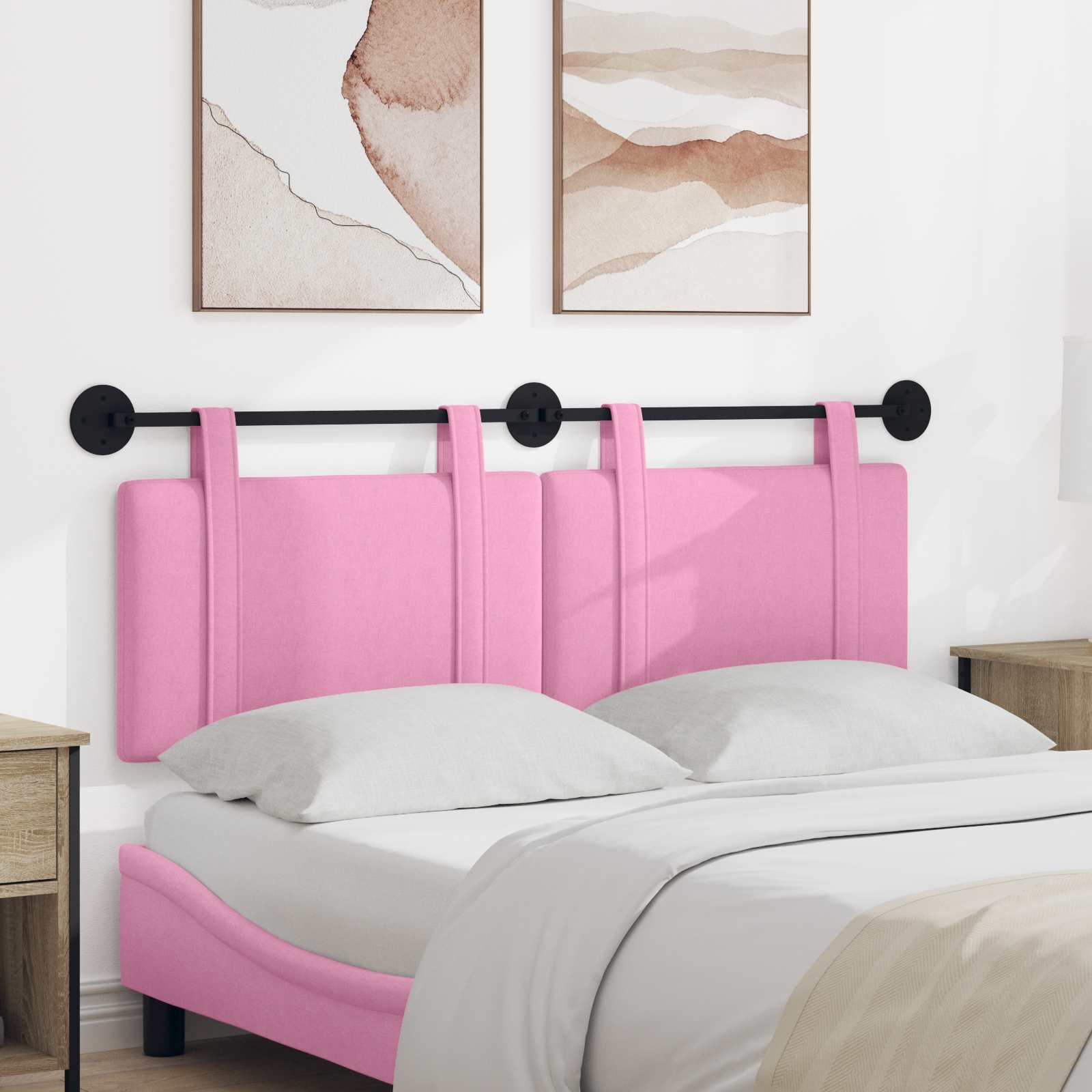 Hängendes Kopfteil Rosa Stoff
