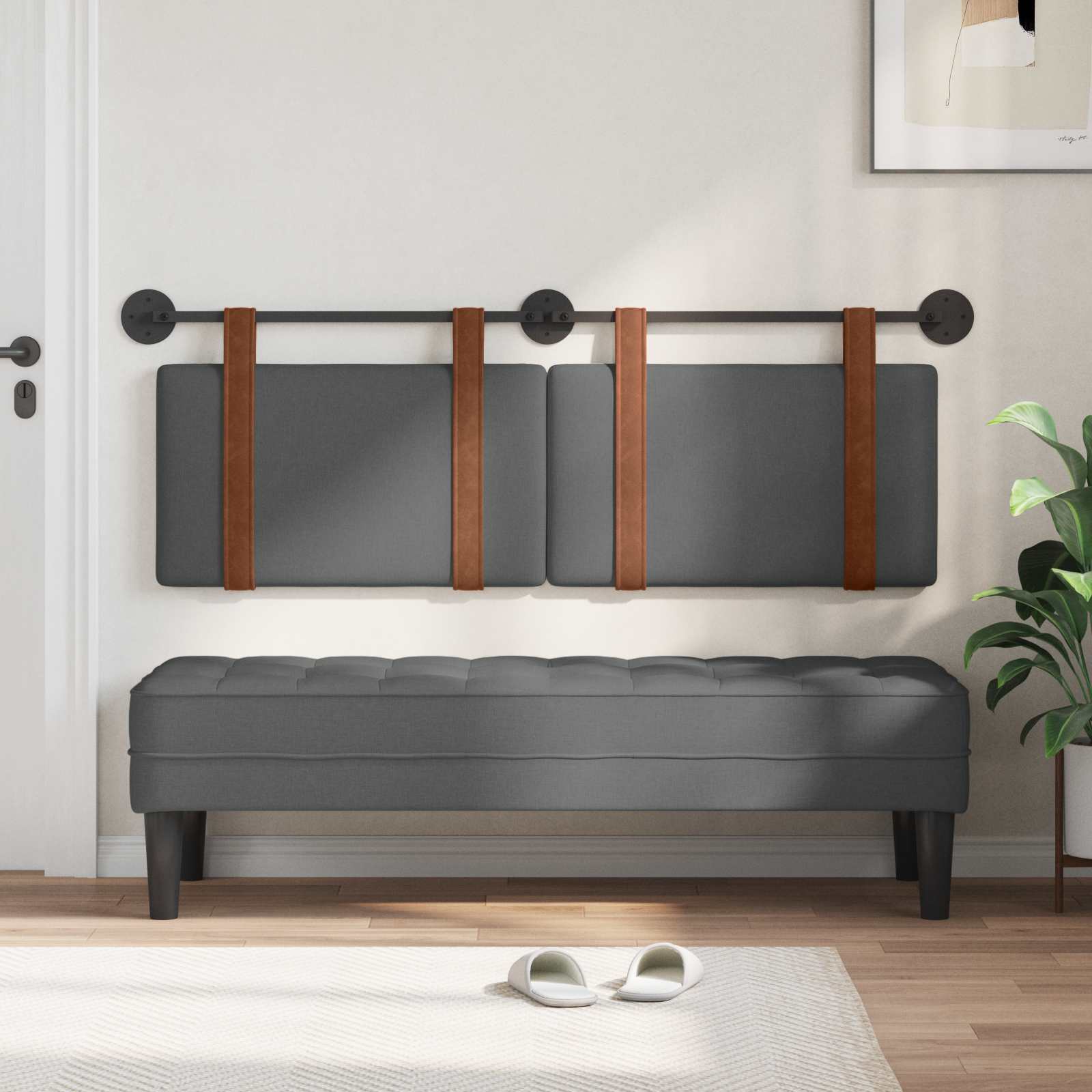 Hängevorderseite Uni Dunkelgrau 130 x 55 x 5 cm Antikes PU