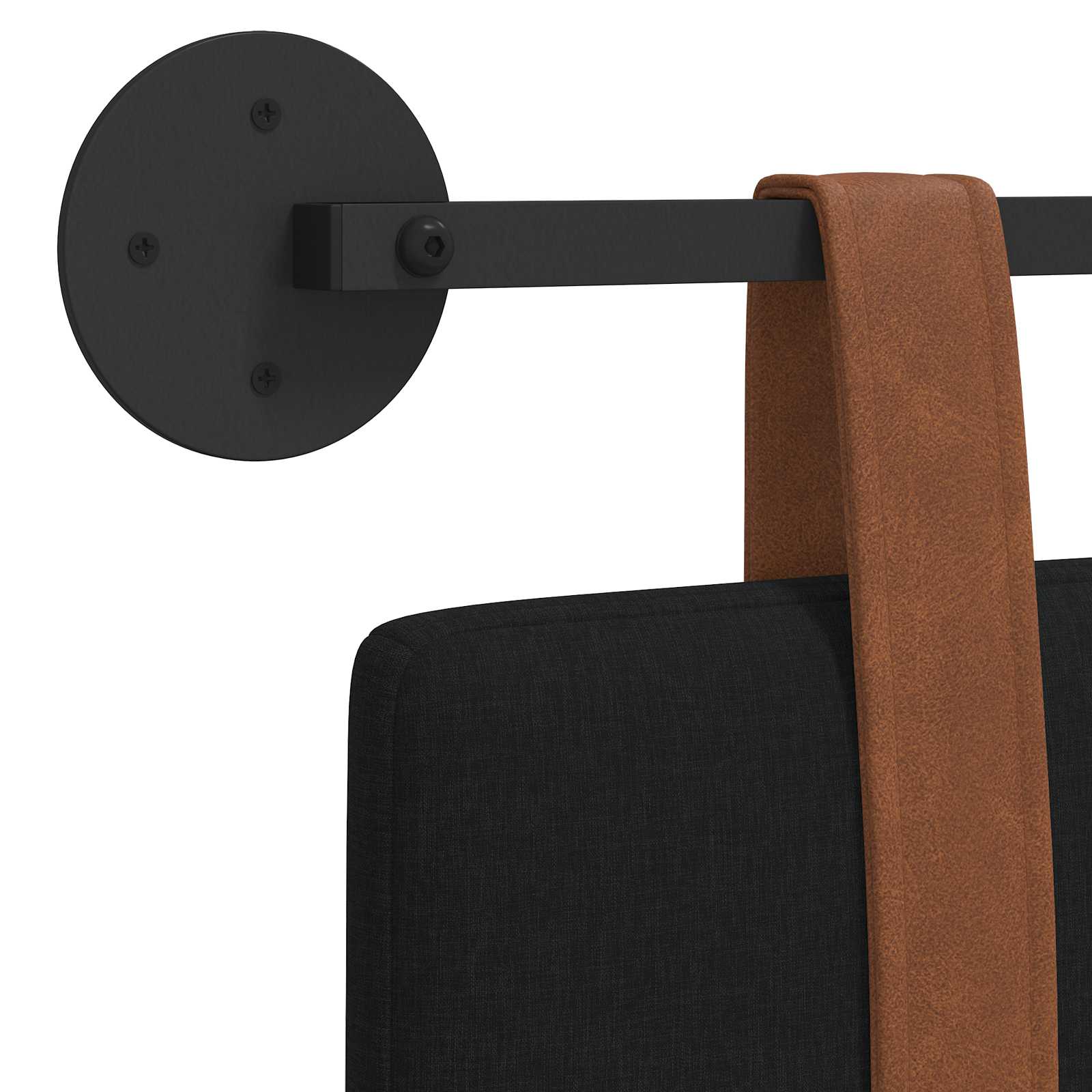 Hängevorderseite Uni Schwarz 130 x 55 x 5 cm Antikes PU
