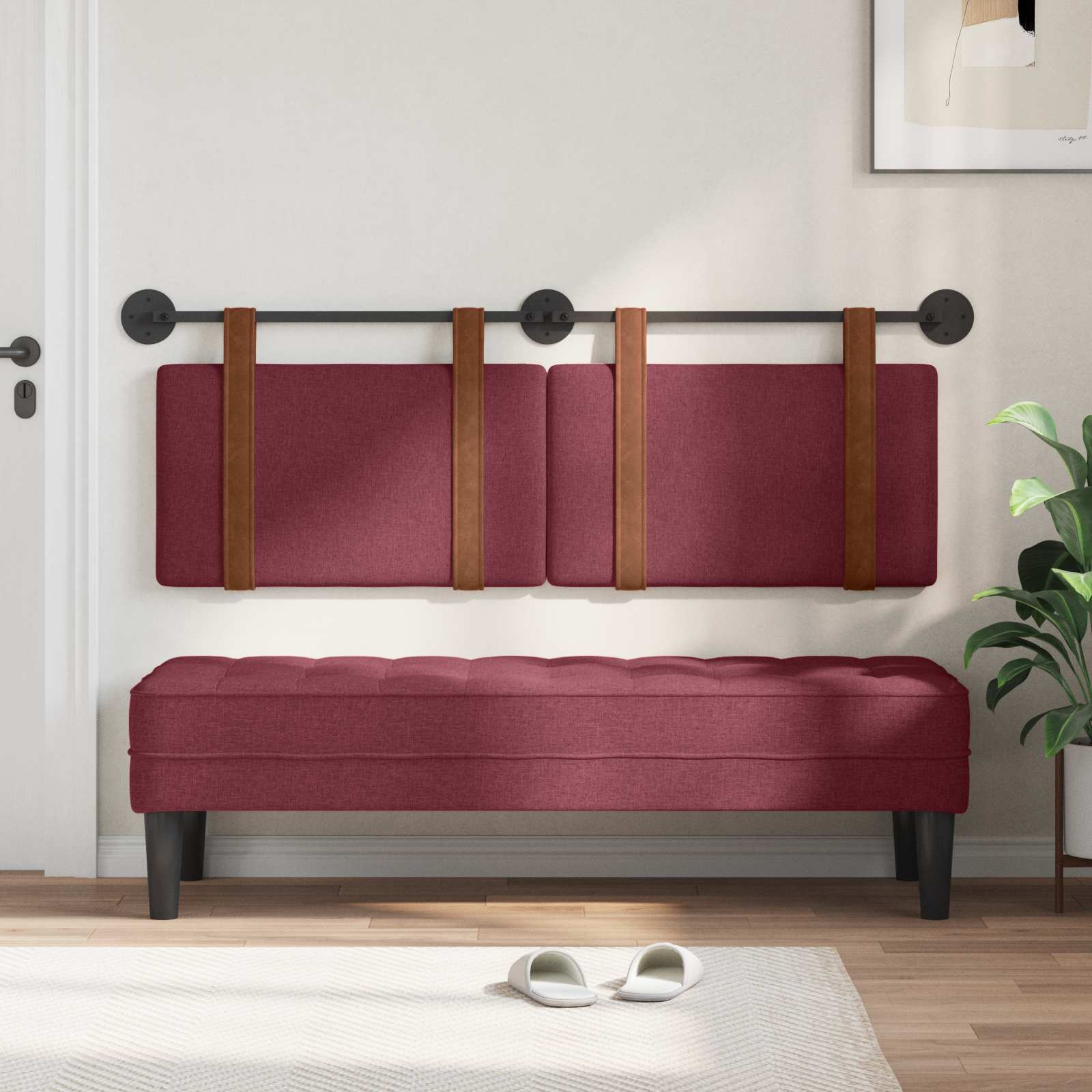 Hängevorderseite Uni Weinrot 150 x 55 x 5 cm Antikes PU