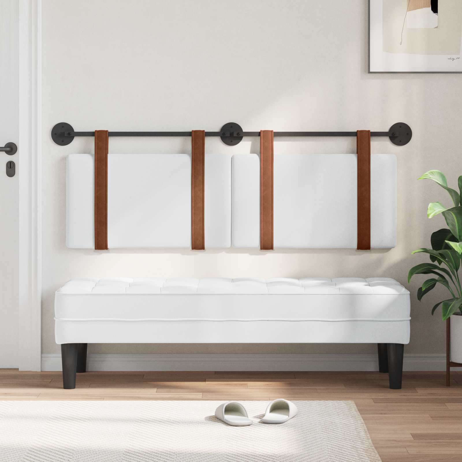 Hängevorderseite Wandmontiert Weiß 150 x 55 x 5 cm Antikes PU