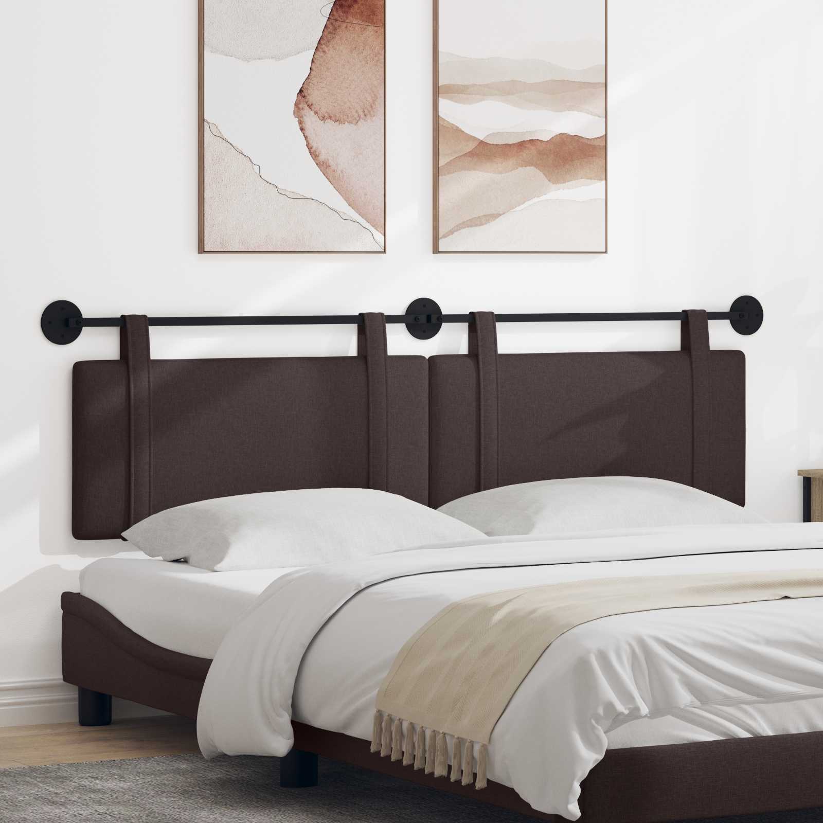 Hängendes Kopfteil Dunkelbraun Stoff