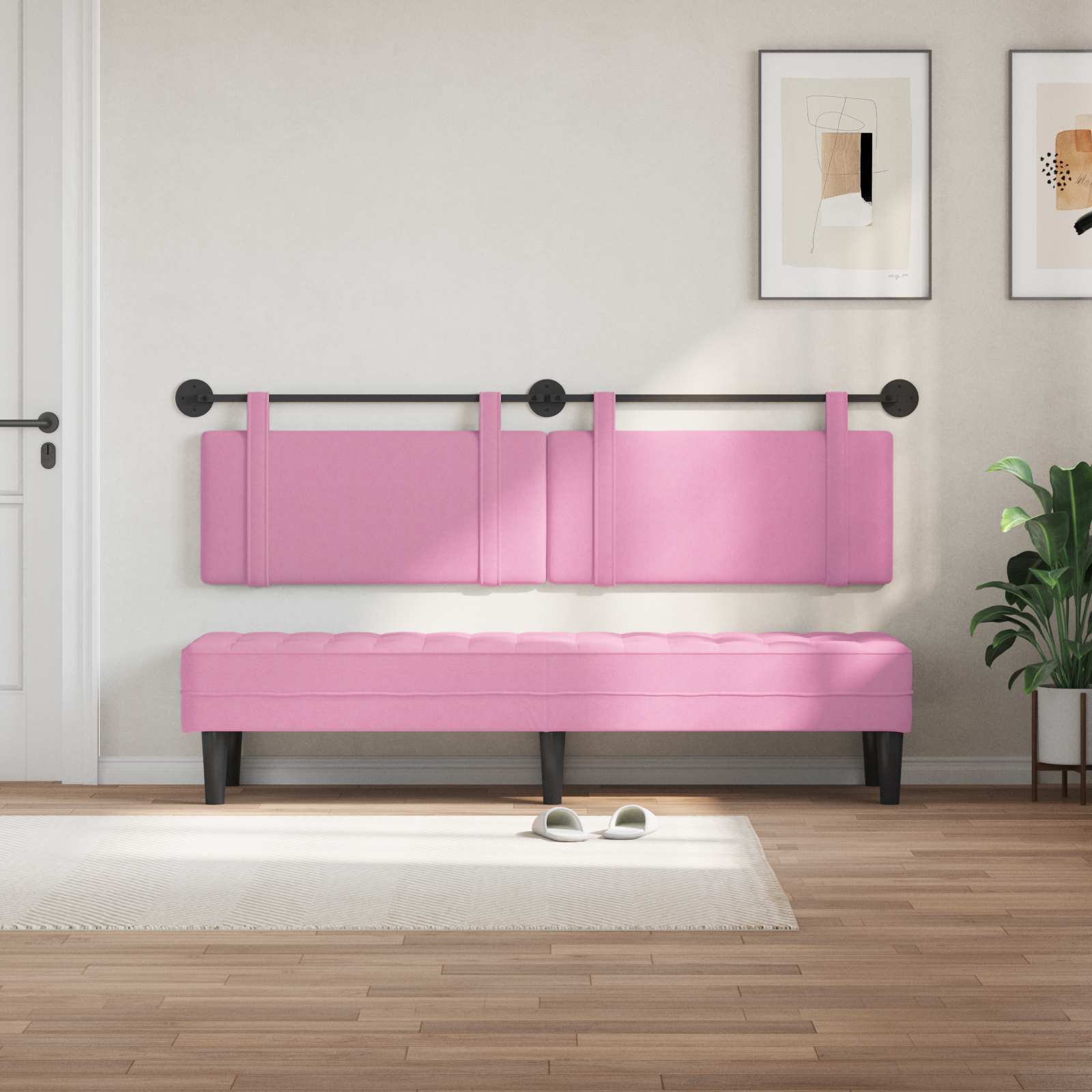 Hängendes Kopfteil Rosa Stoff