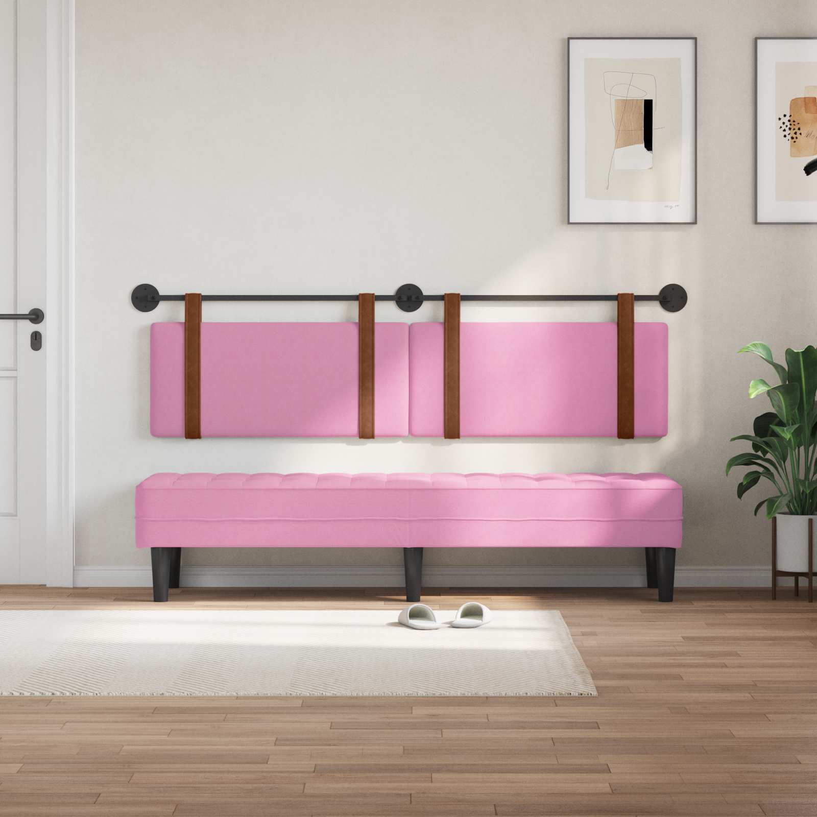 Hängendes Kopfteil Rosa Antikes PU