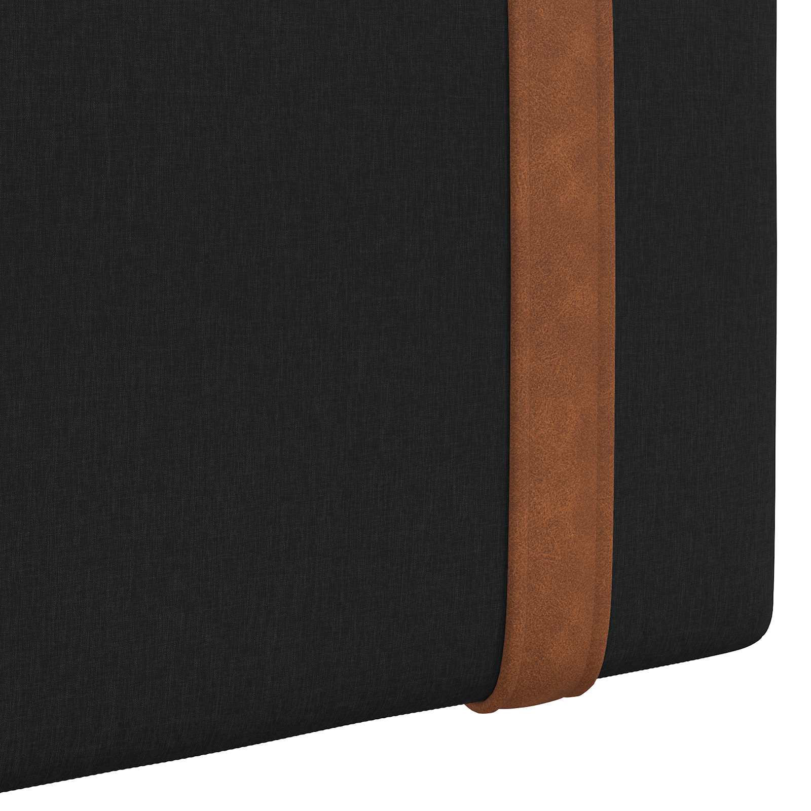 Hängevorderseite Uni Schwarz 190 x 55 x 5 cm Antikes PU