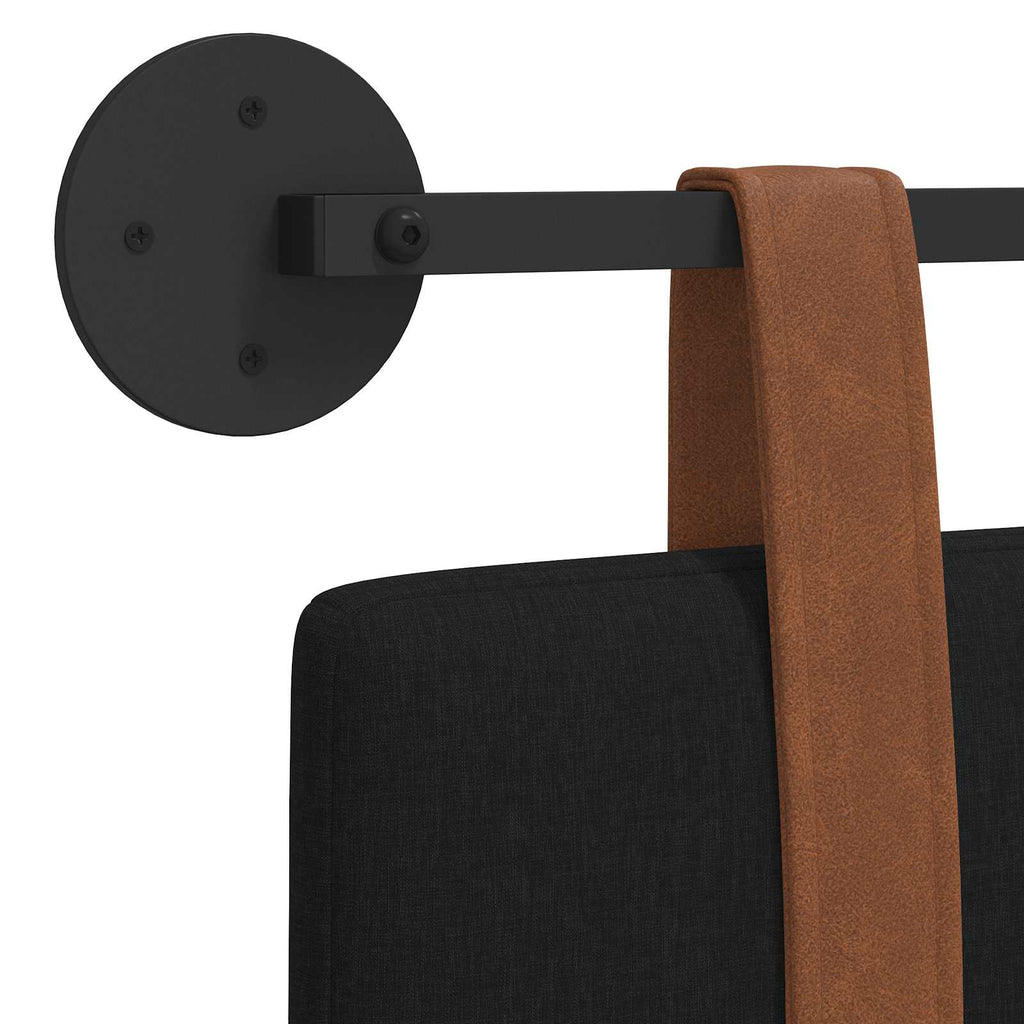 Hängevorderseite Uni Schwarz 190 x 55 x 5 cm Antikes PU