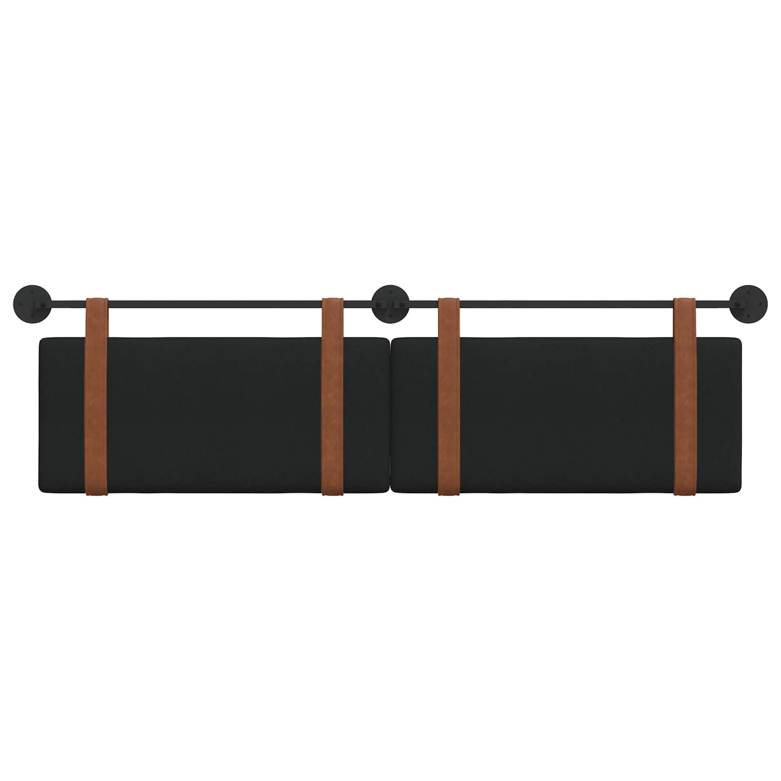 Hängevorderseite Uni Schwarz 190 x 55 x 5 cm Antikes PU