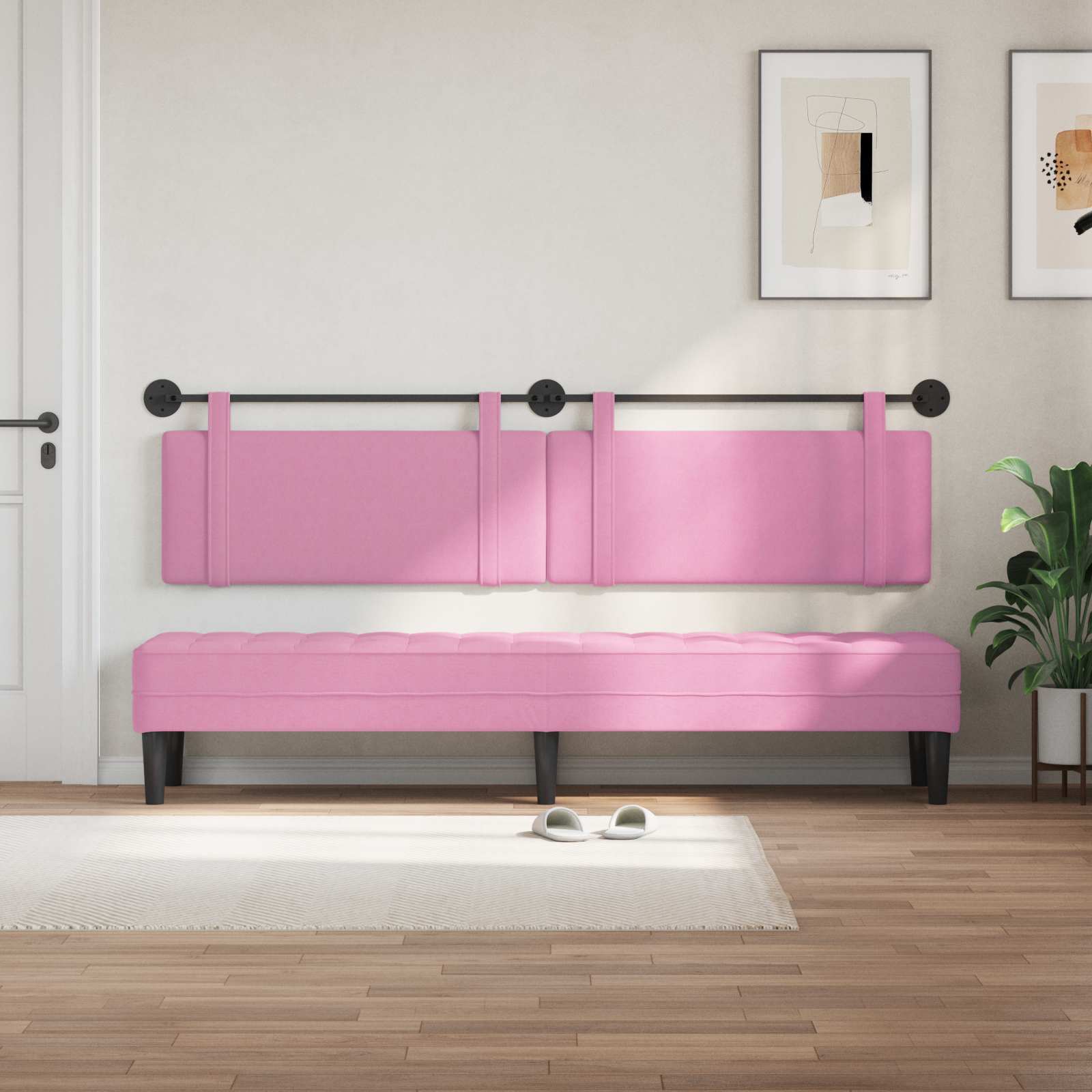 Hängendes Kopfteil Rosa Stoff