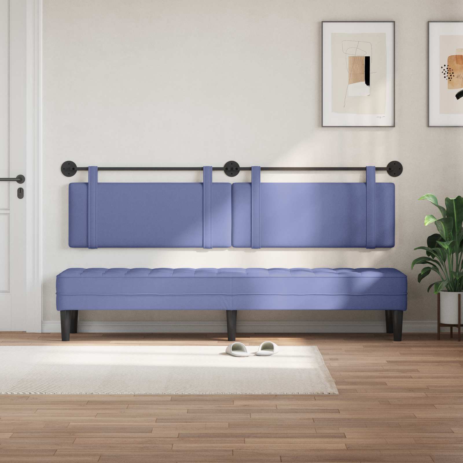 Hängendes Kopfteil Jeans blau Stoff