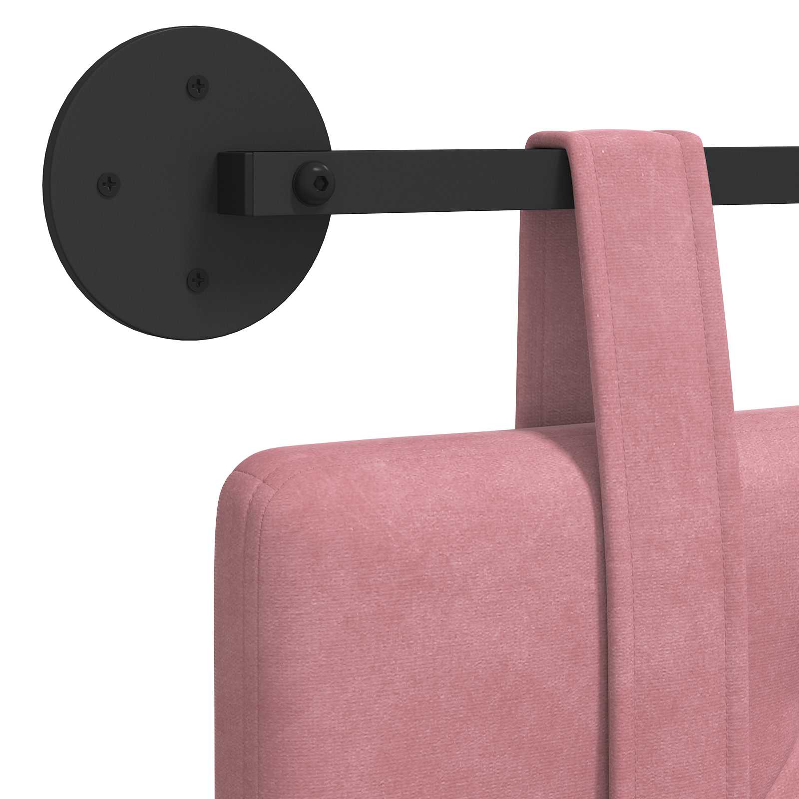 Hängendes Kopfteil Rosa Samt