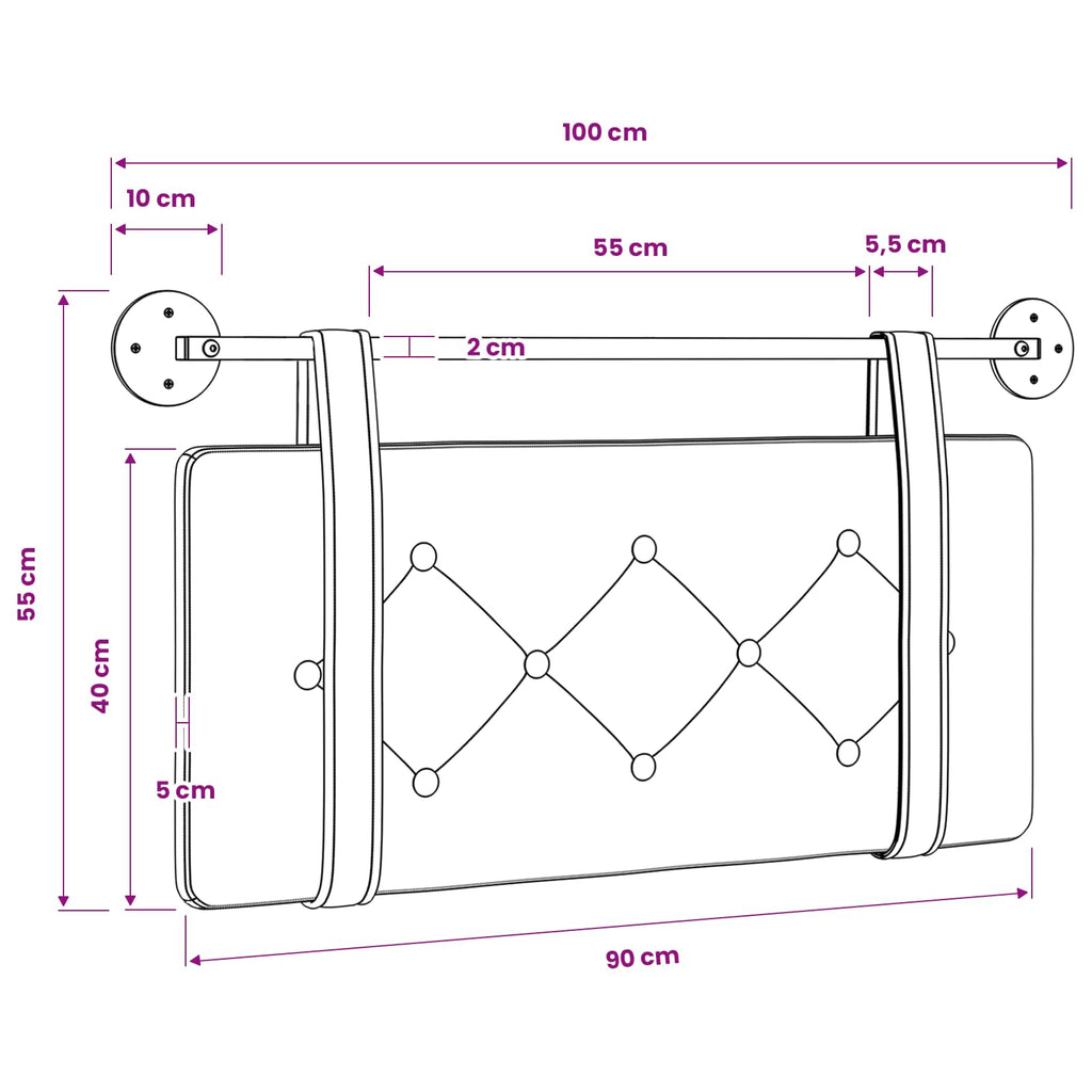 Hängendes Kopfteil Dunkelgrün Samt