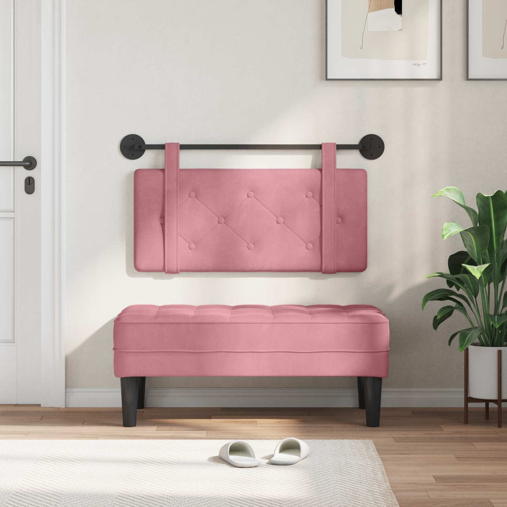 Hängendes Kopfteil Rosa Samt