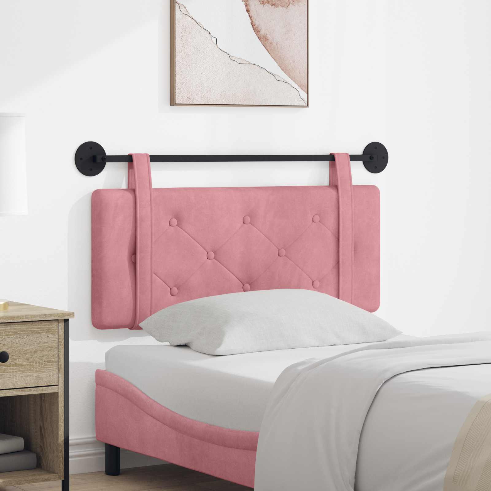 Hängendes Kopfteil Rosa Samt
