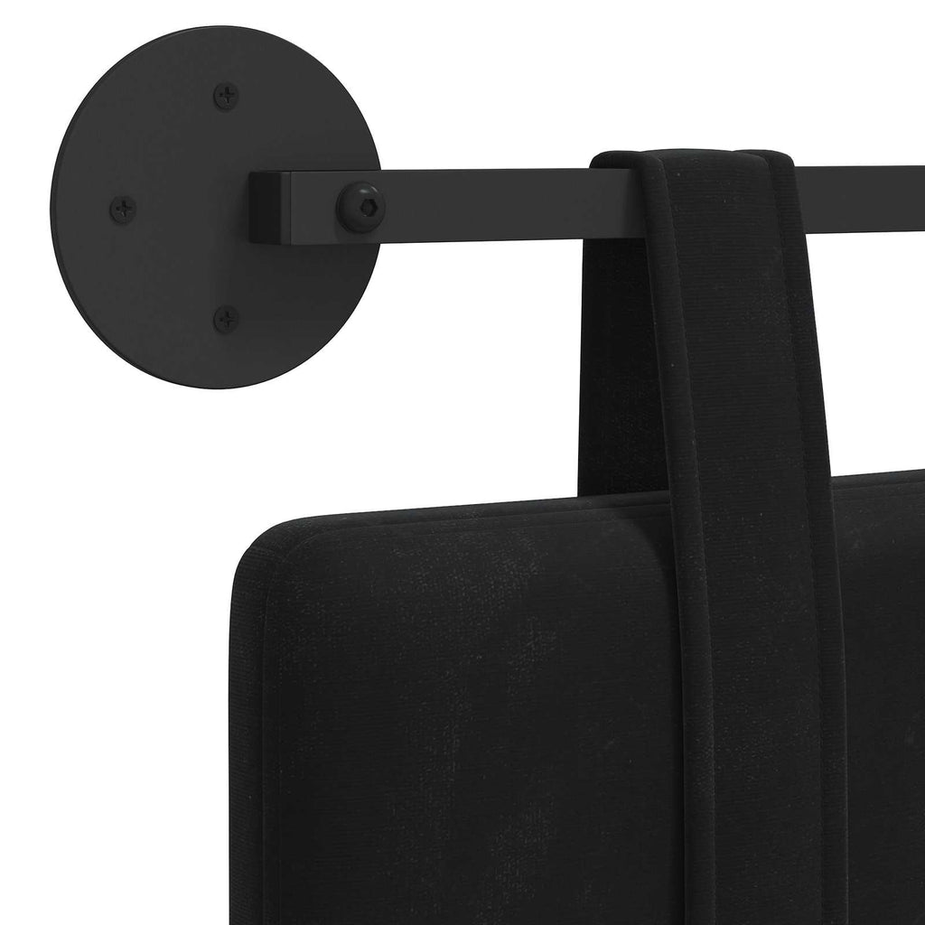 Hängendes Kopfteil Schwarz Samt