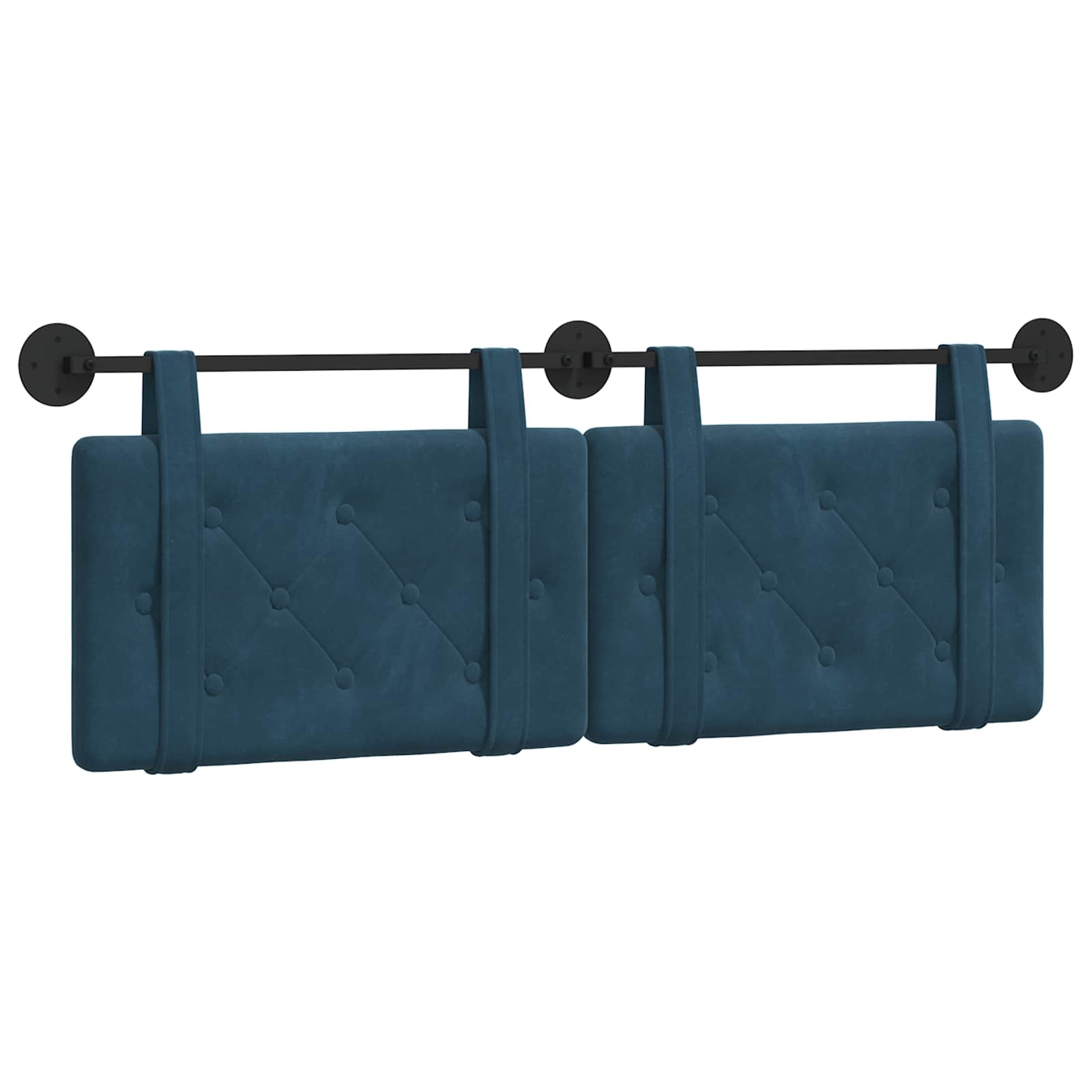 Hängendes Kopfteil Blau Samt