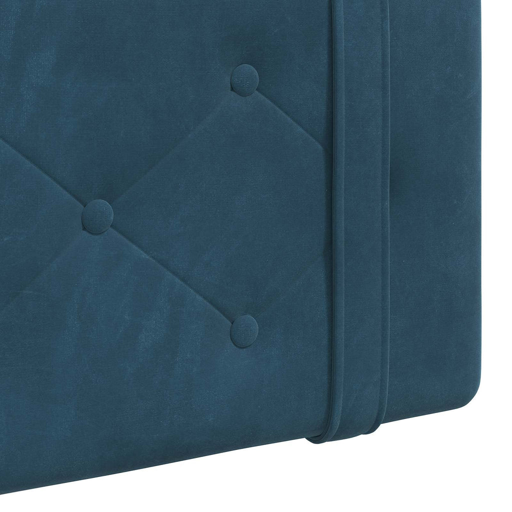 Hängendes Kopfteil Blau Samt