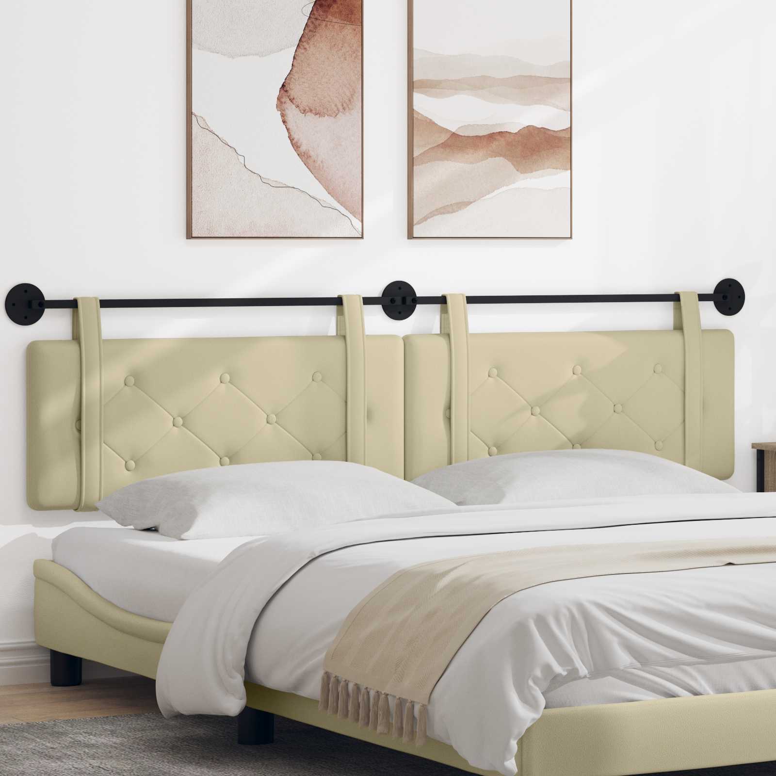 Hängendes Kopfteil Creme Kunstleder
