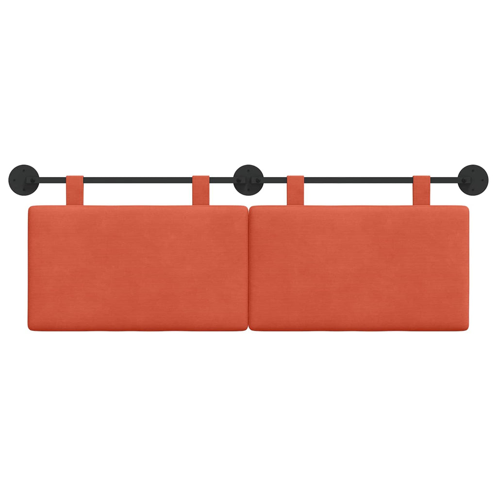 Hängendes Kopfteil Rot-Orange Cordstoff