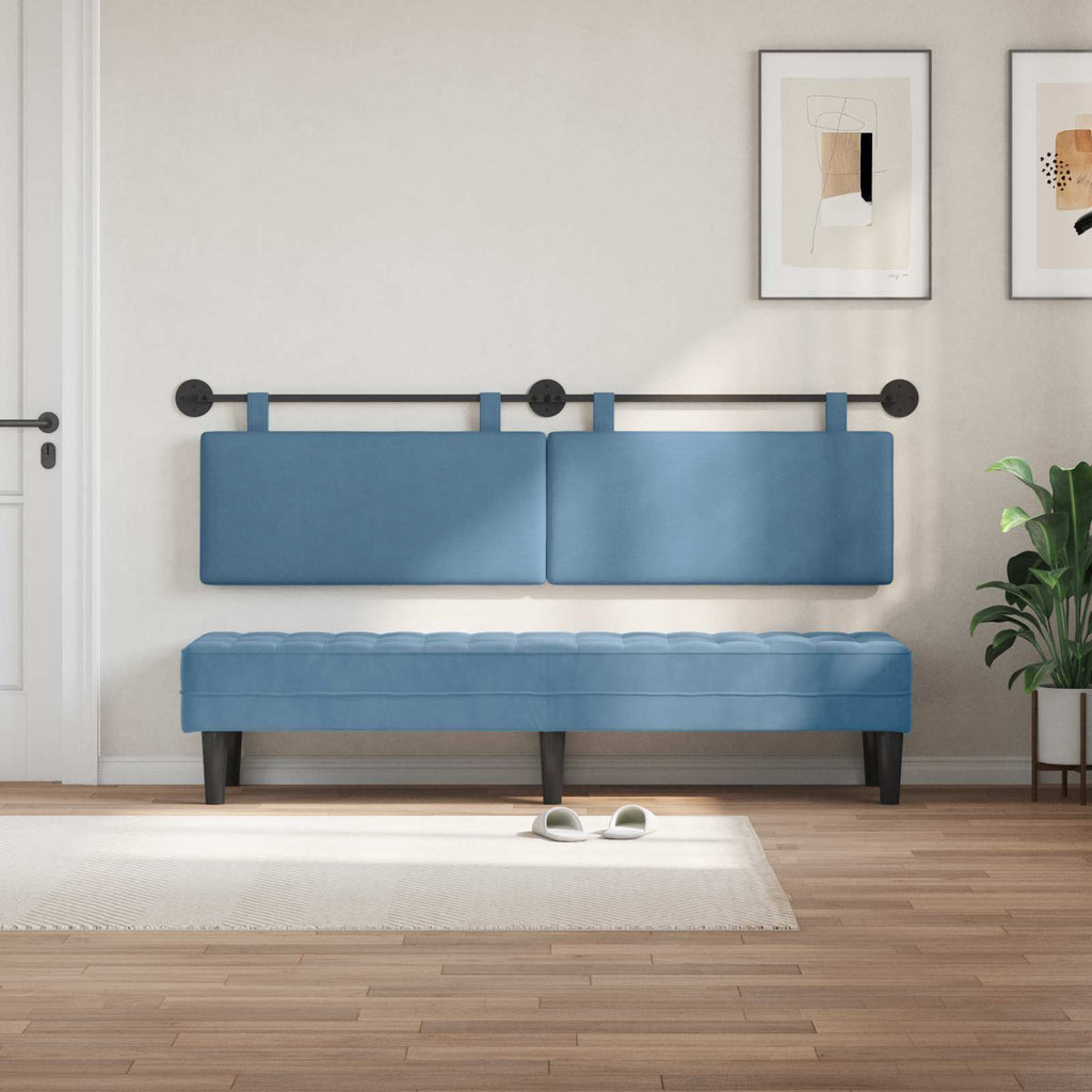 Hängendes Kopfteil Blau Cordstoff