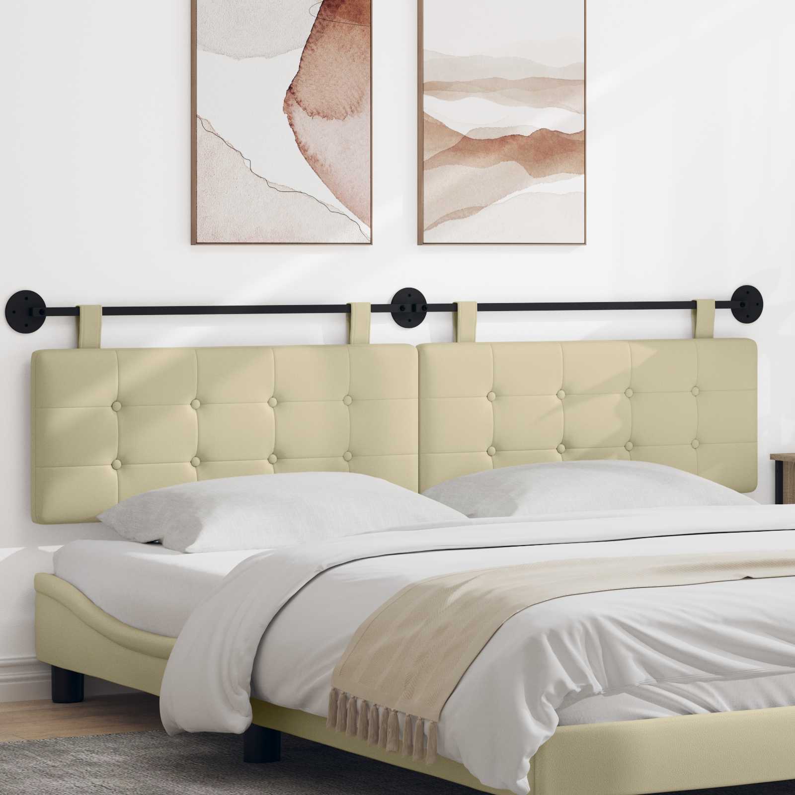 Hängendes Kopfteil Creme Kunstleder