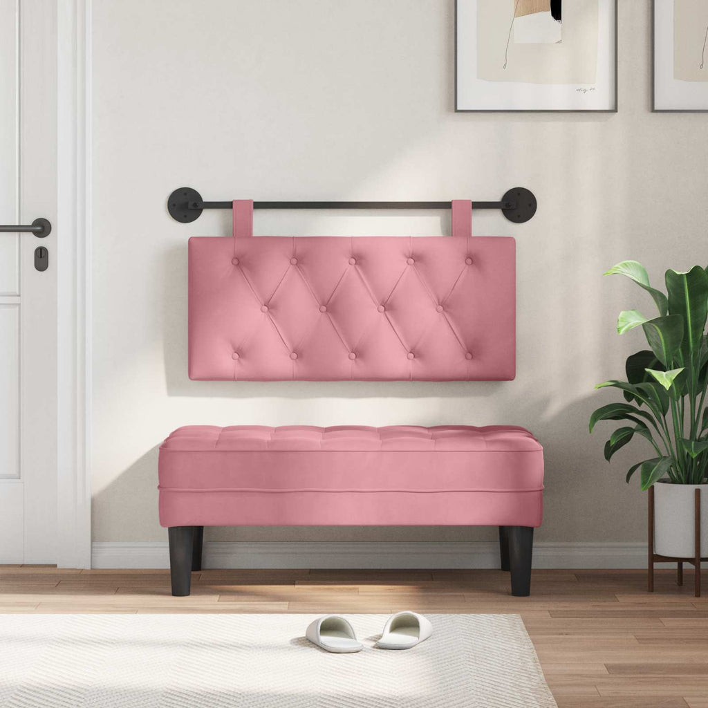 Hängendes Kopfteil Rosa Samt