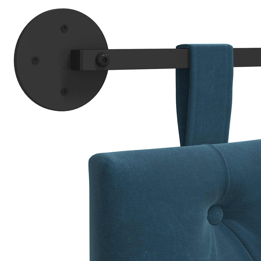 Hängendes Kopfteil Mit LED Licht Blau Samt