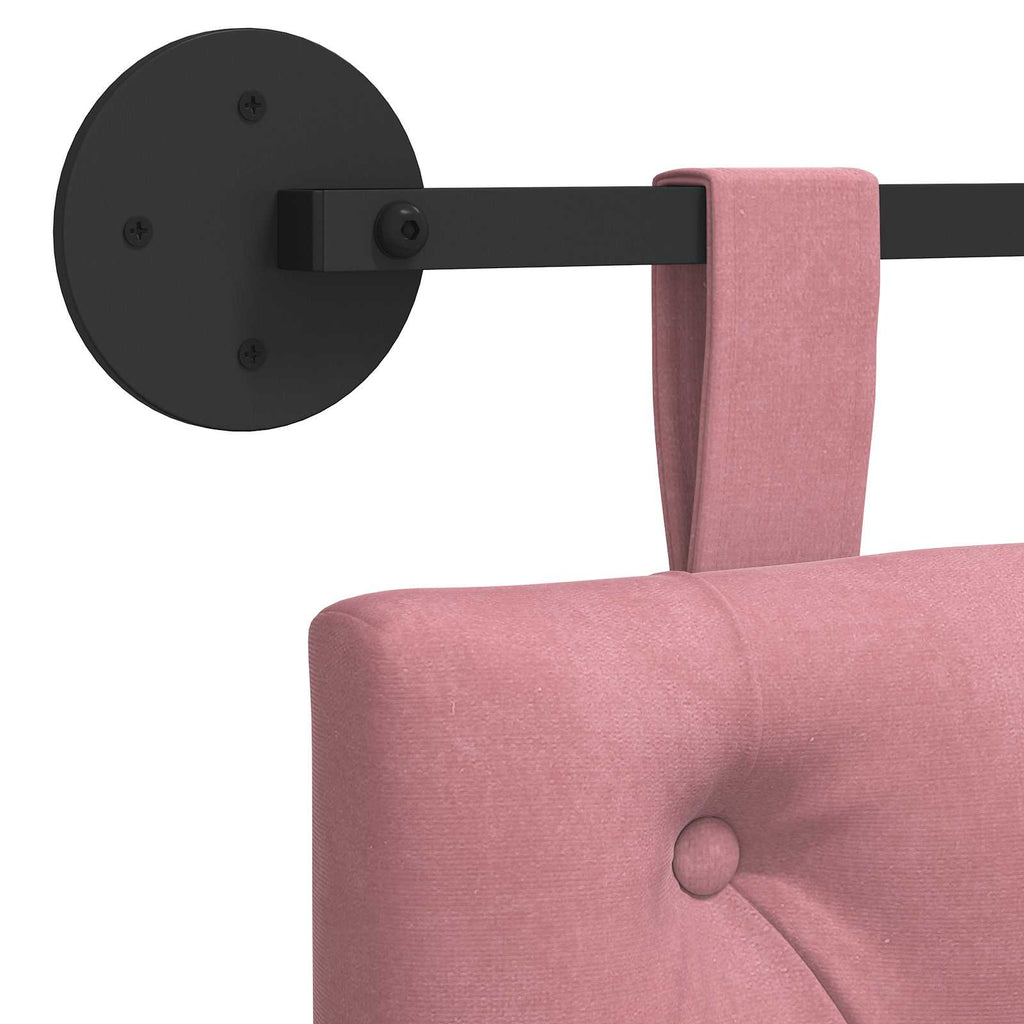 Hängendes Kopfteil Mit LED Licht Rosa Samt