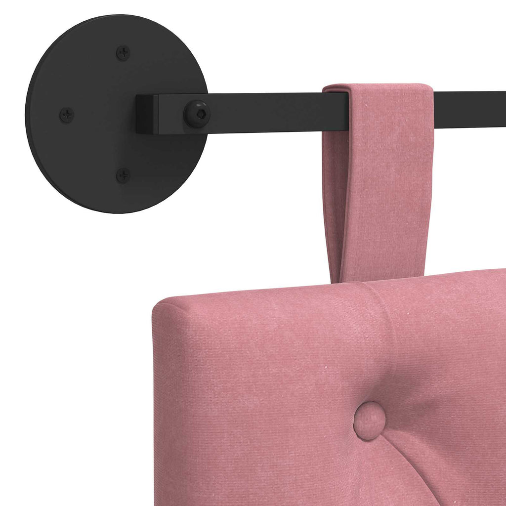 Hängendes Kopfteil Mit LED Licht Rosa Samt