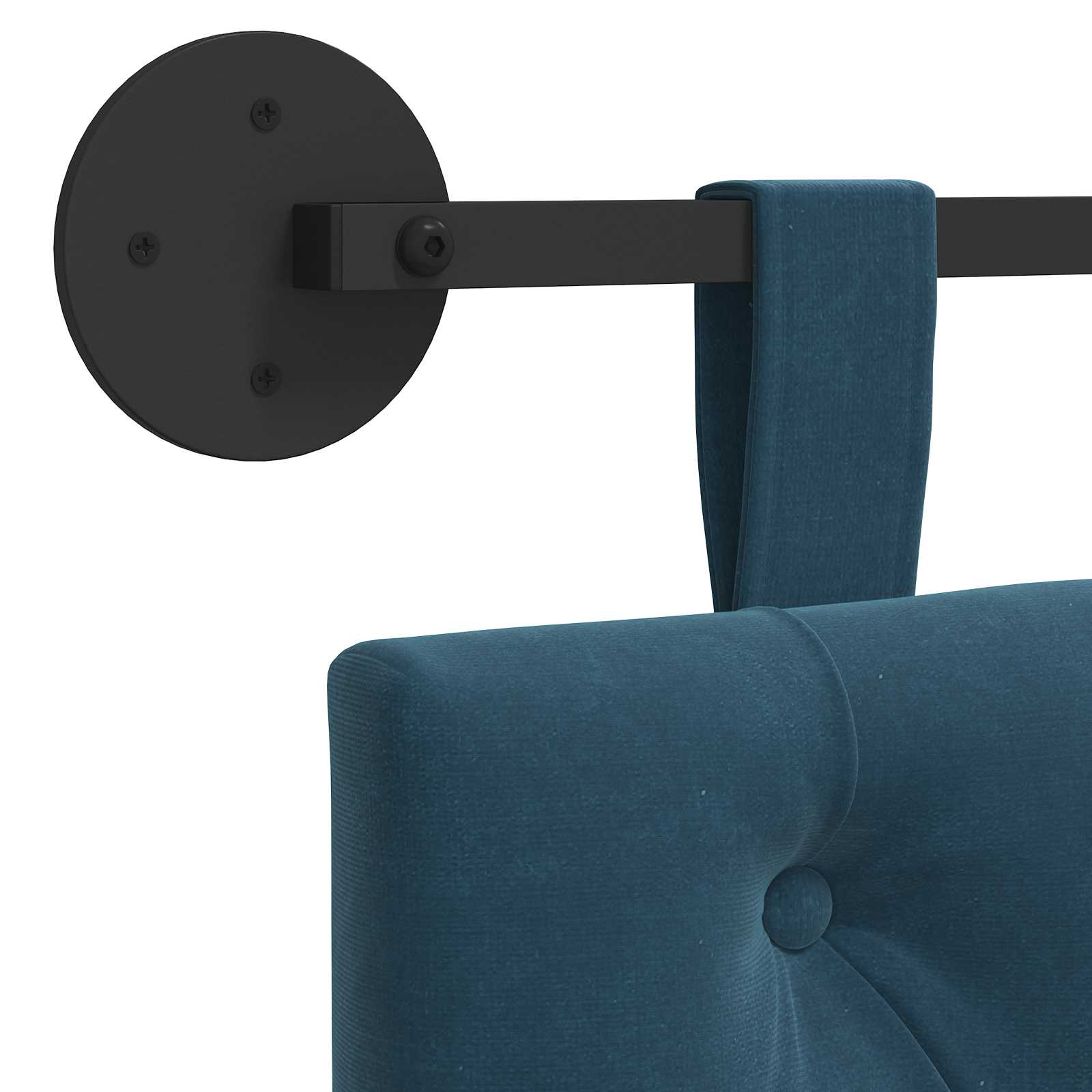 Hängendes Kopfteil Mit LED Licht Blau Samt
