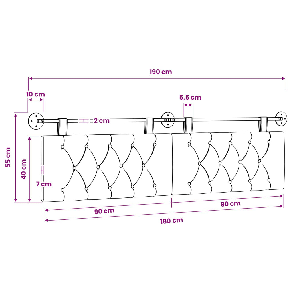 Hängendes Kopfteil Mit LED Licht Meergrün Samt