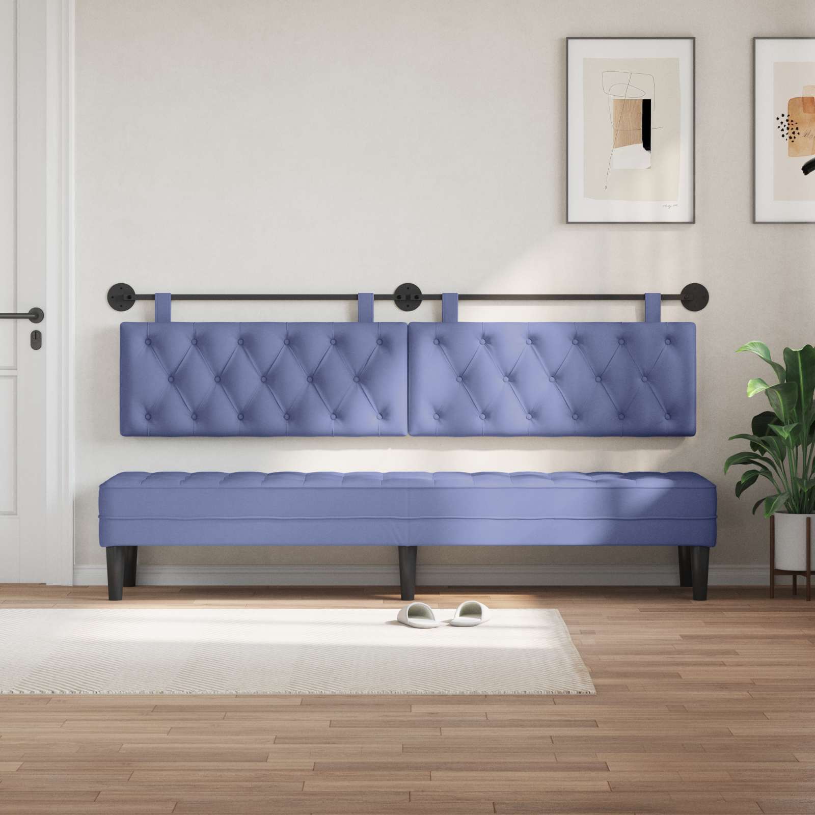Hängendes Kopfteil Jeans blau Stoff