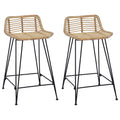 Barhocker 2 pcs Natur 44 x 45 x 76 cm Rattan und Stahl